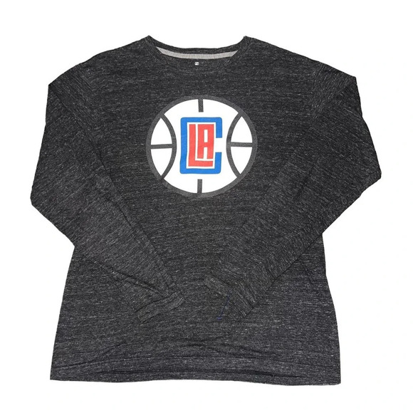 Fanatics NBA LA Clippers Men's Medium Gray Heathered Long Sleeve T-Shirt - Picture 2 of 4